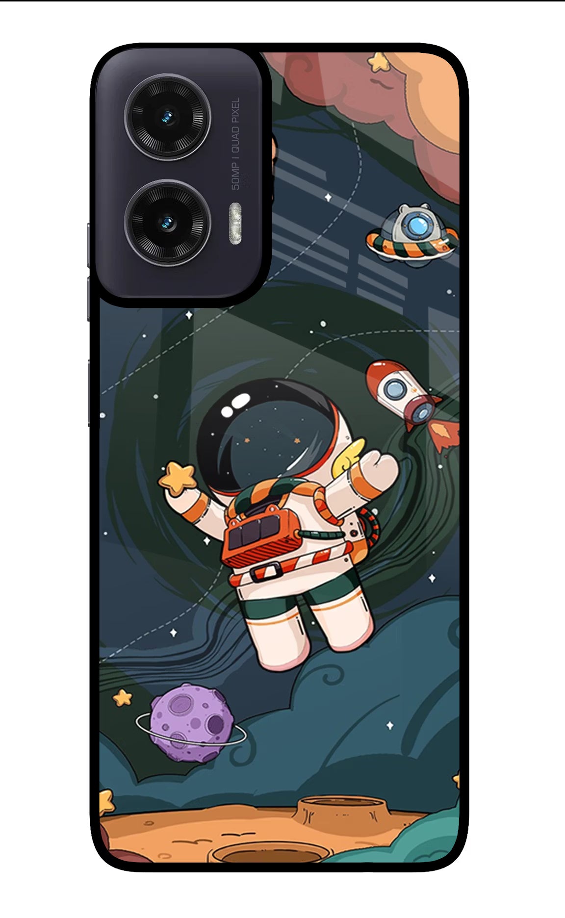 Cartoon Astronaut Case for Moto G35 5G by Casekaro