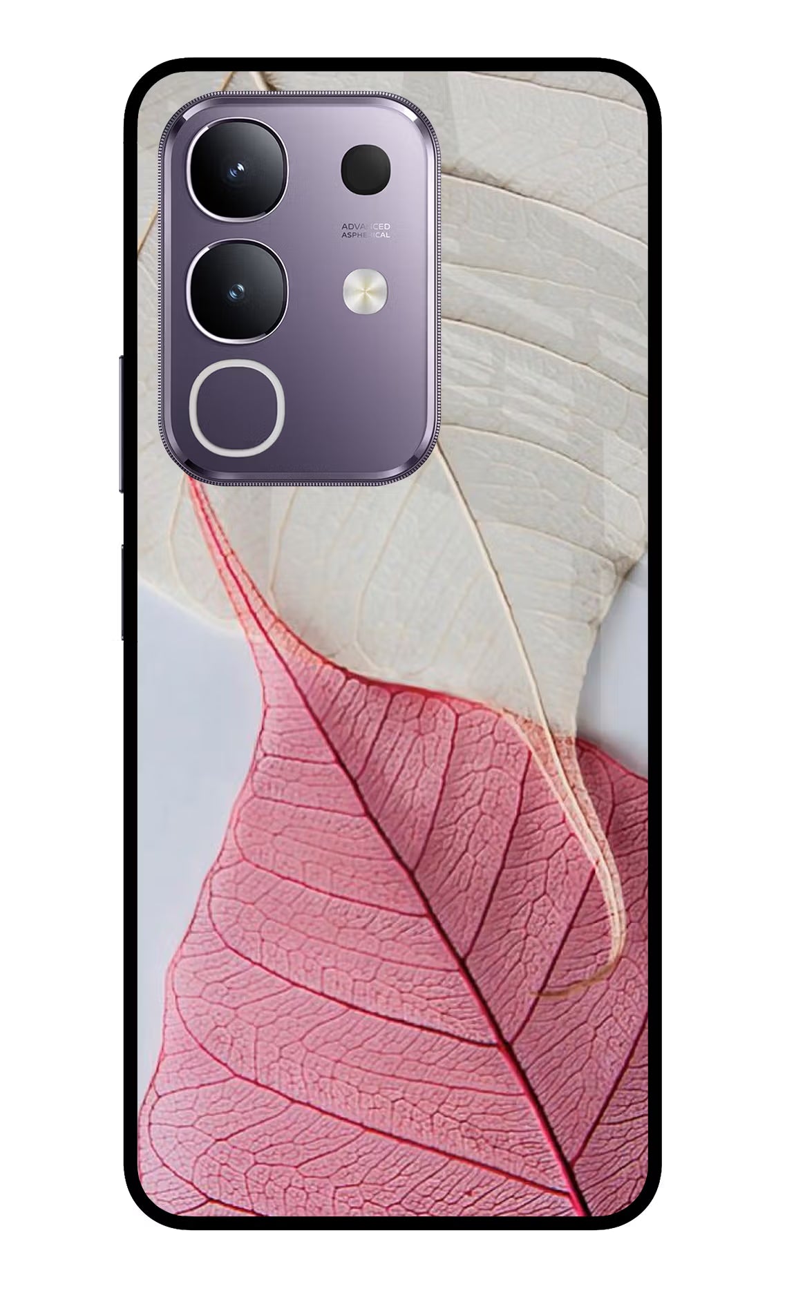 White Pink Leaf Case for Vivo T4x 5G by Casekaro