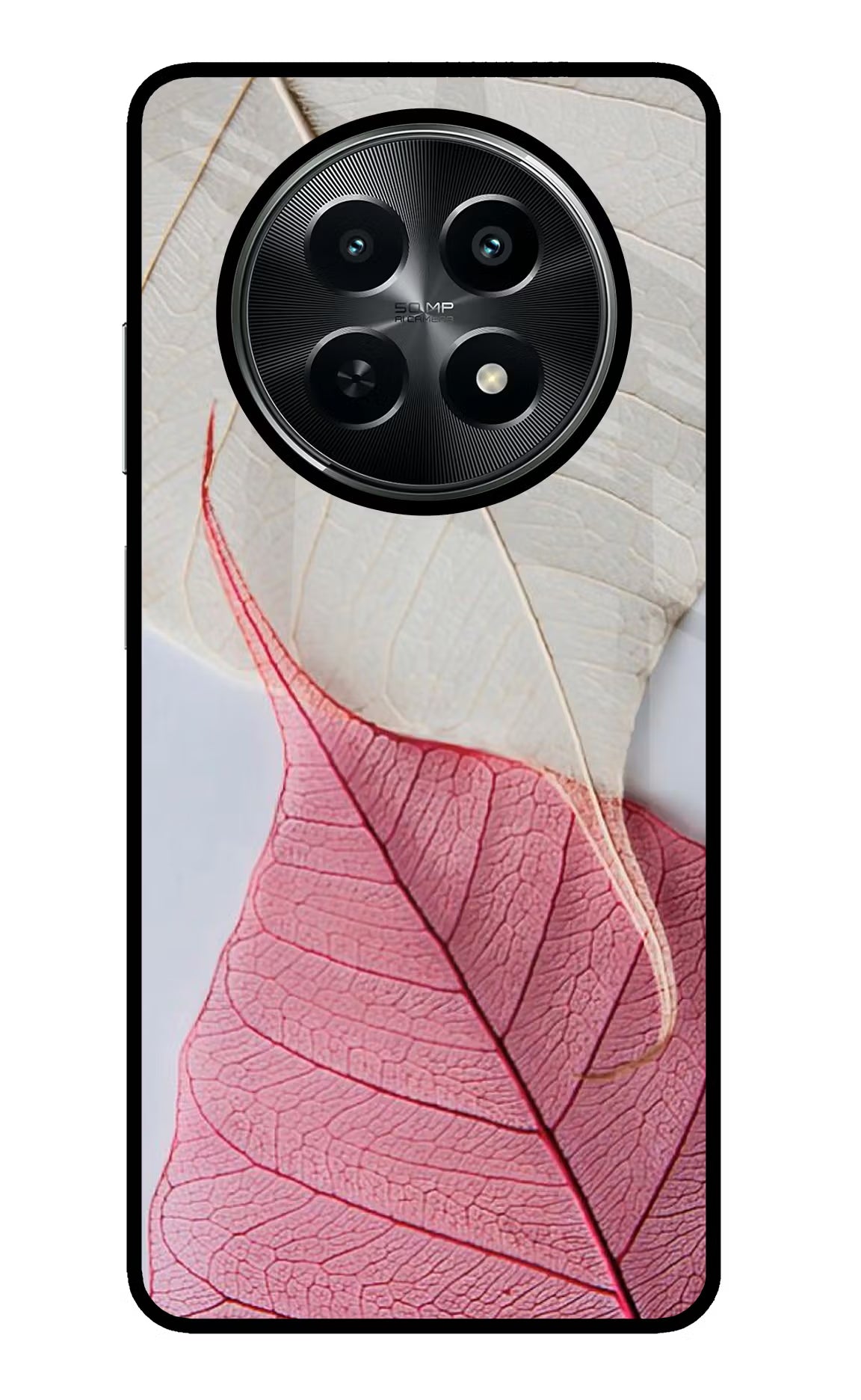 White Pink Leaf Case for Realme C65 5G by Casekaro