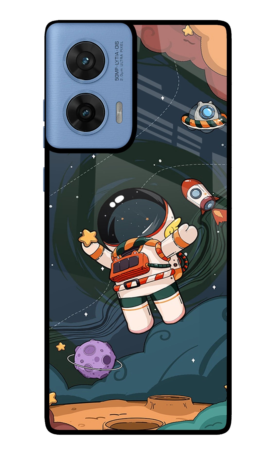 Cartoon Astronaut Case for Moto Edge 60 Fusion