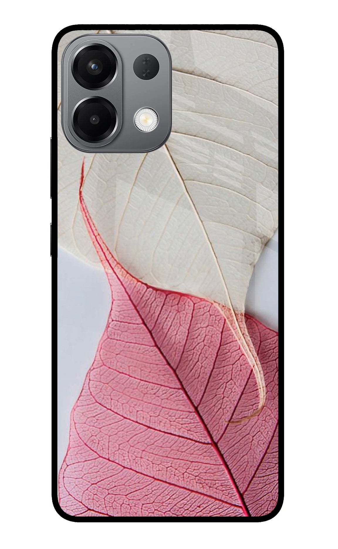 White Pink Leaf Case for Oppo K13 5G