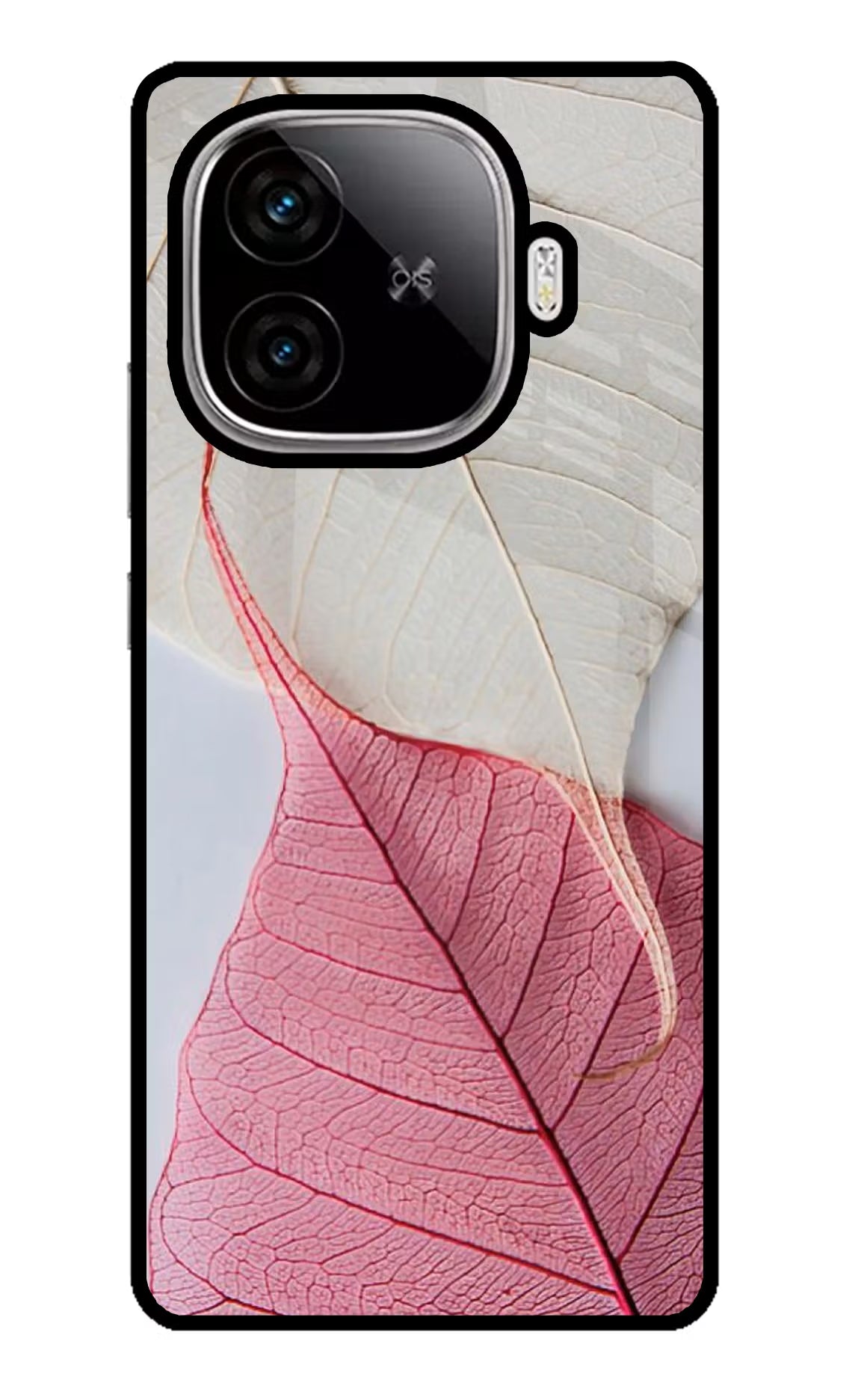 White Pink Leaf Case for iQOO Neo 10R 5G by Casekaro