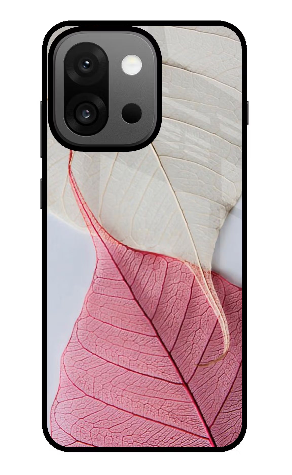 White Pink Leaf Case for OnePlus 13s by Casekaro