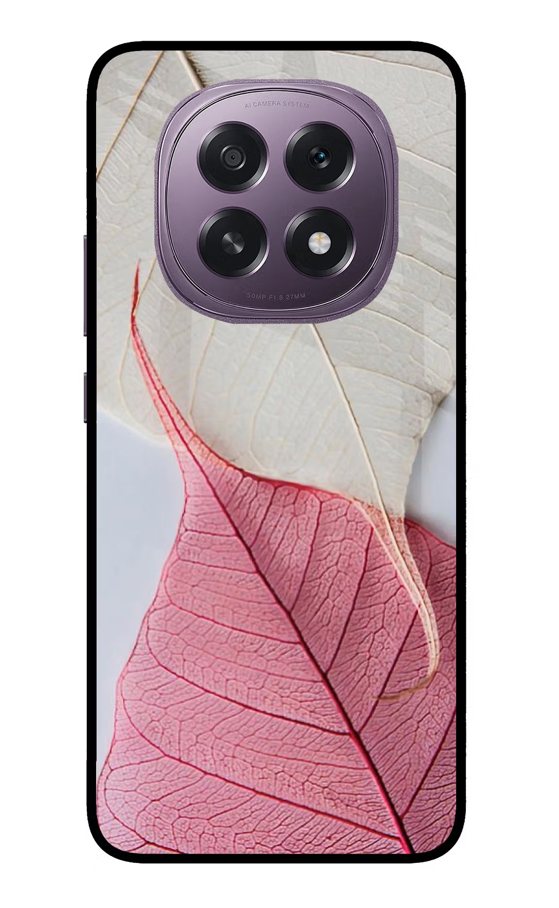 White Pink Leaf Case for Oppo F29 5G by Casekaro