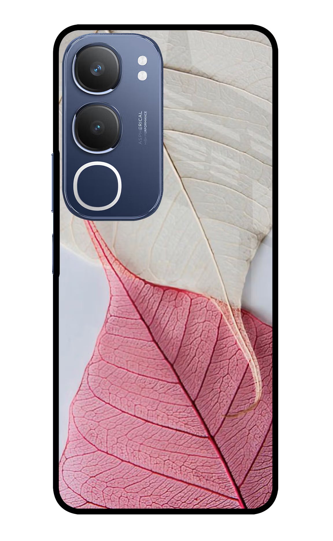 White Pink Leaf Case for Vivo Y29 5G by Casekaro