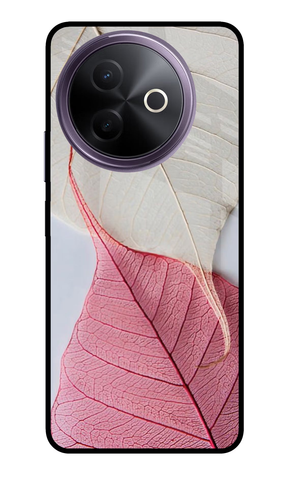 White Pink Leaf Case for Vivo Y39 5G by Casekaro