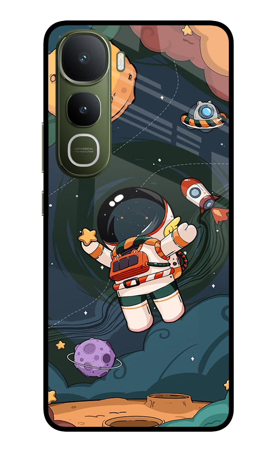 Cartoon Astronaut Case for Vivo Y400 5G by Casekaro