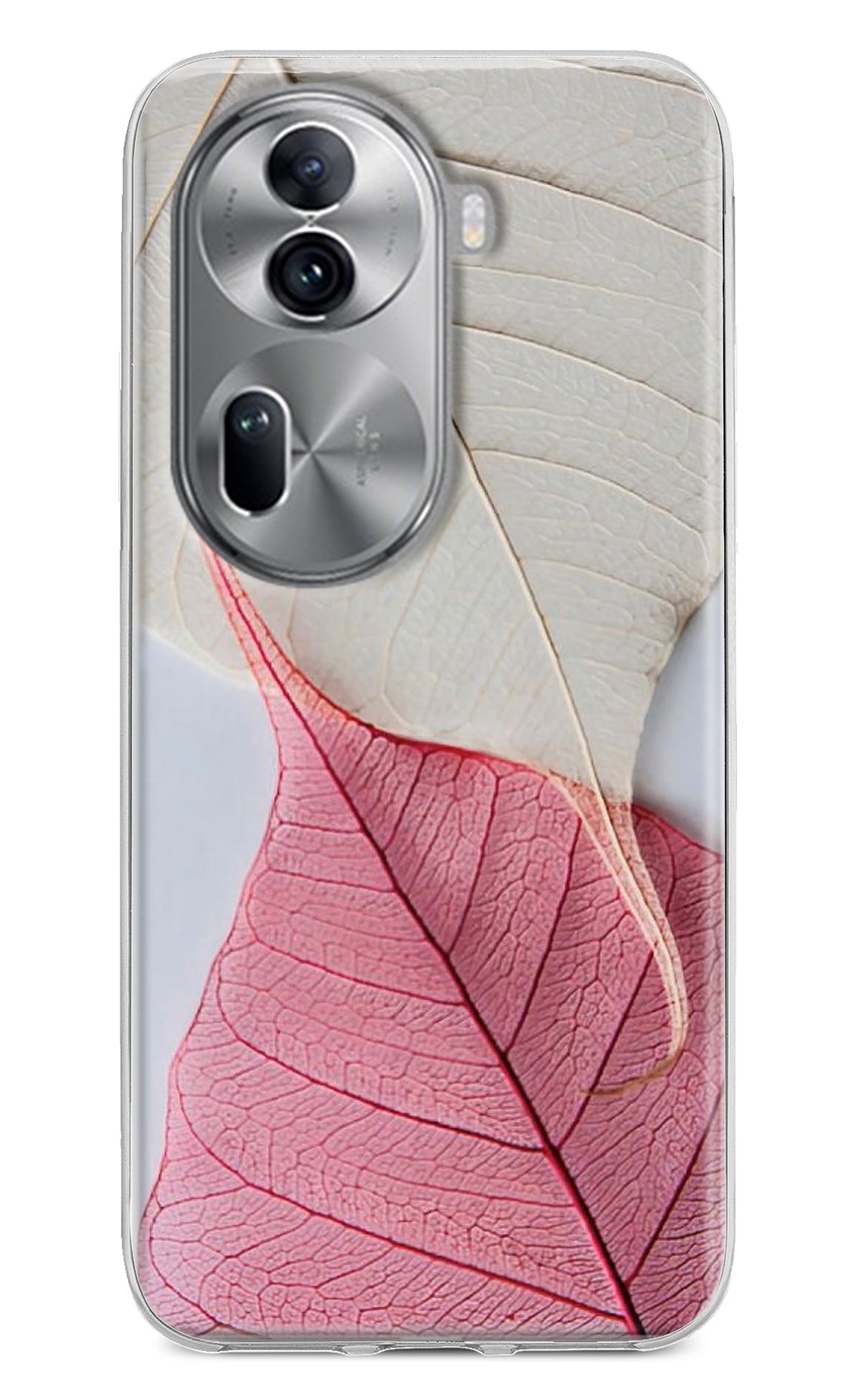 White Pink Leaf Case for Oppo Reno11 Pro 5G