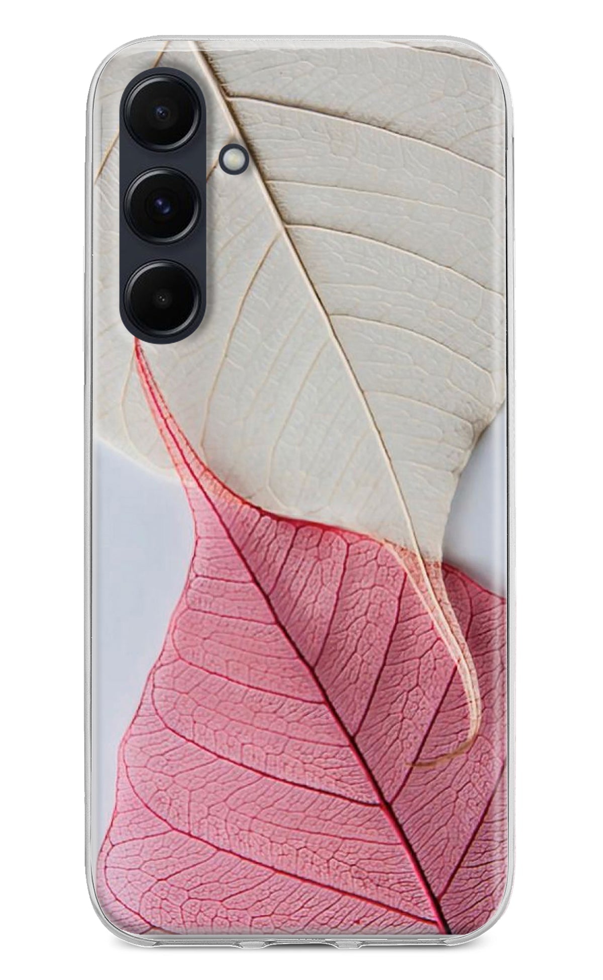 White Pink Leaf Case for Samsung A35 5G