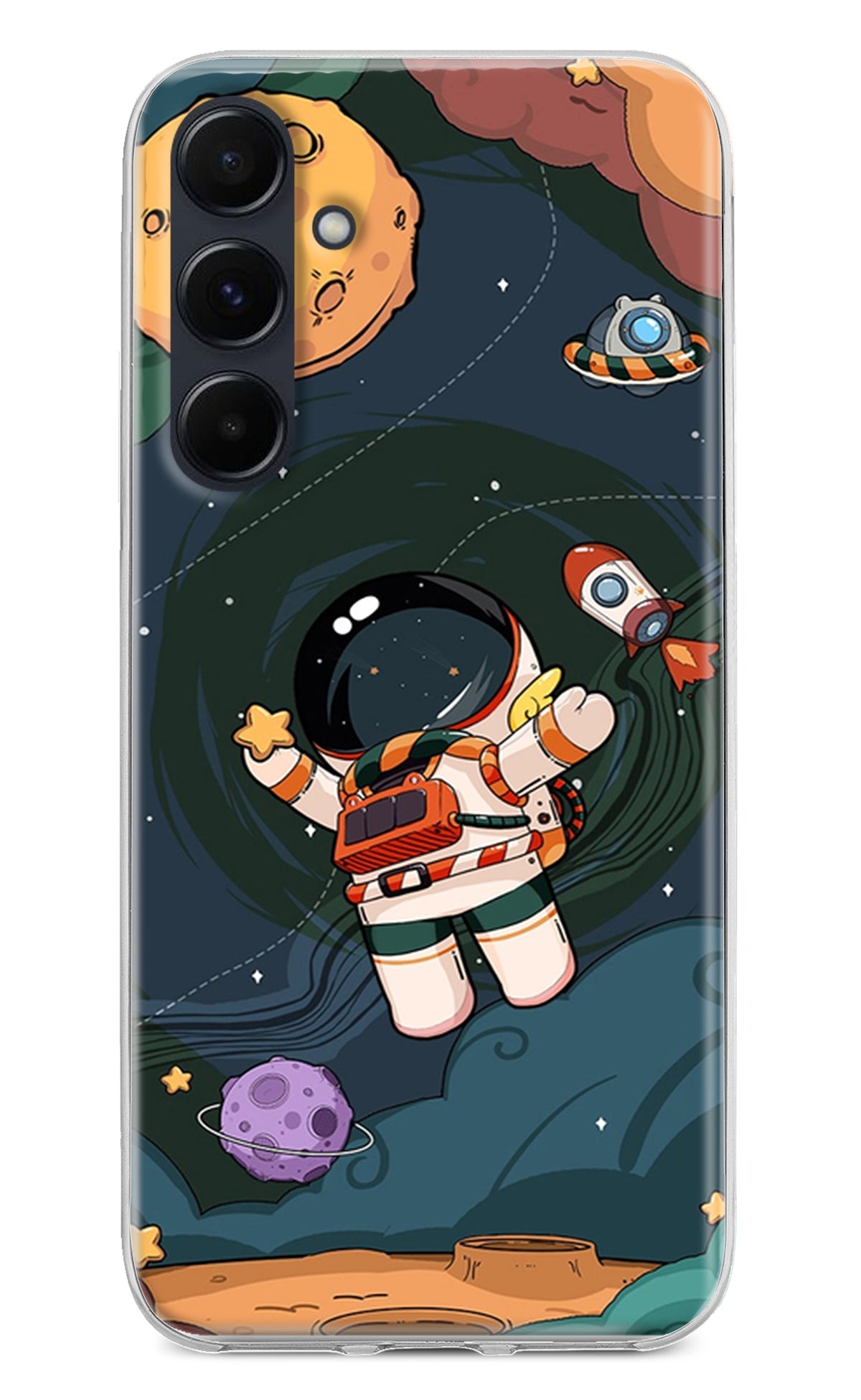 Cartoon Astronaut Case for Samsung A35 5G