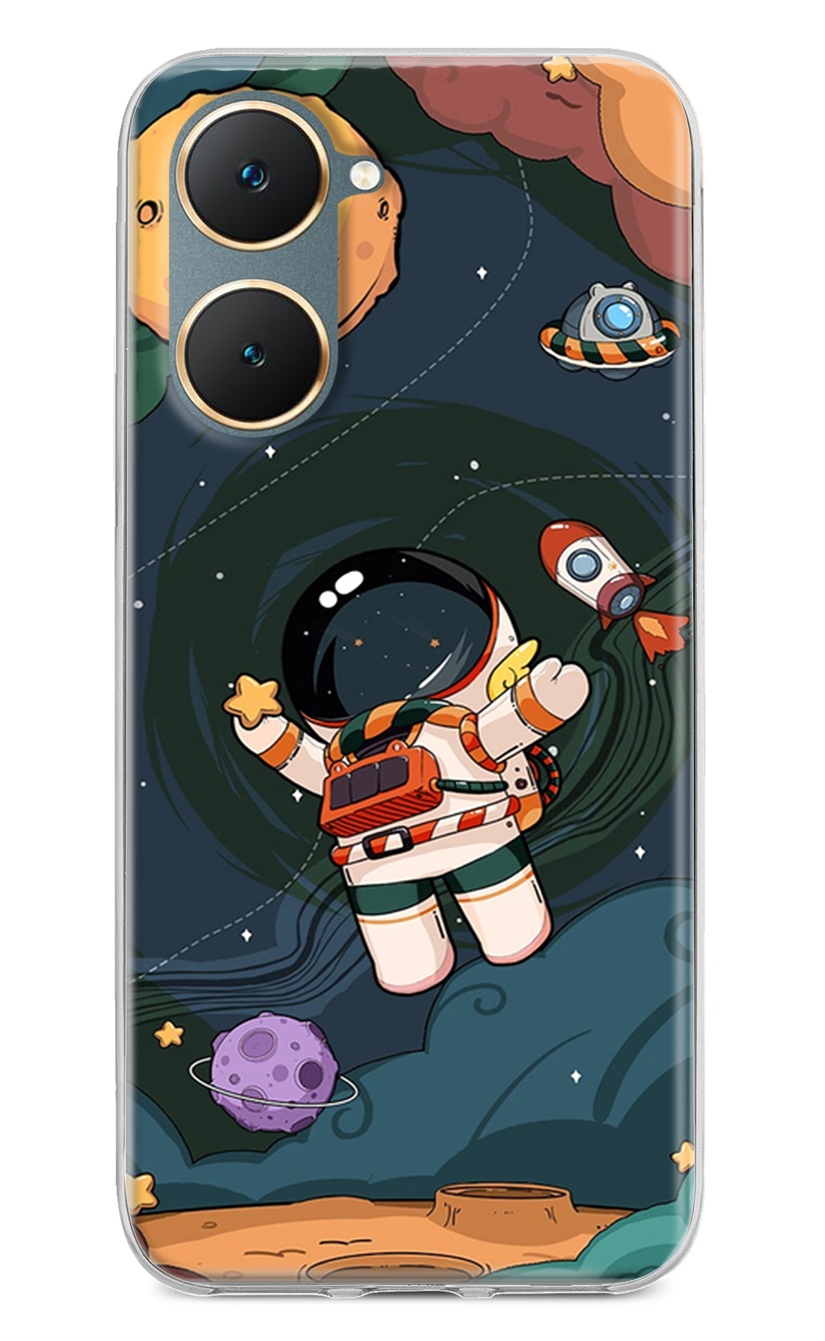 Cartoon Astronaut Case for Vivo Y18/Y18e