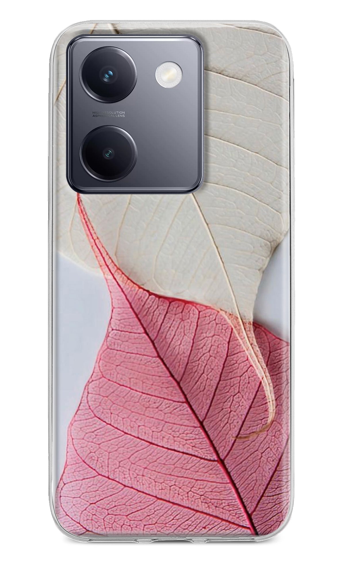 White Pink Leaf Case for Vivo Y200 Pro