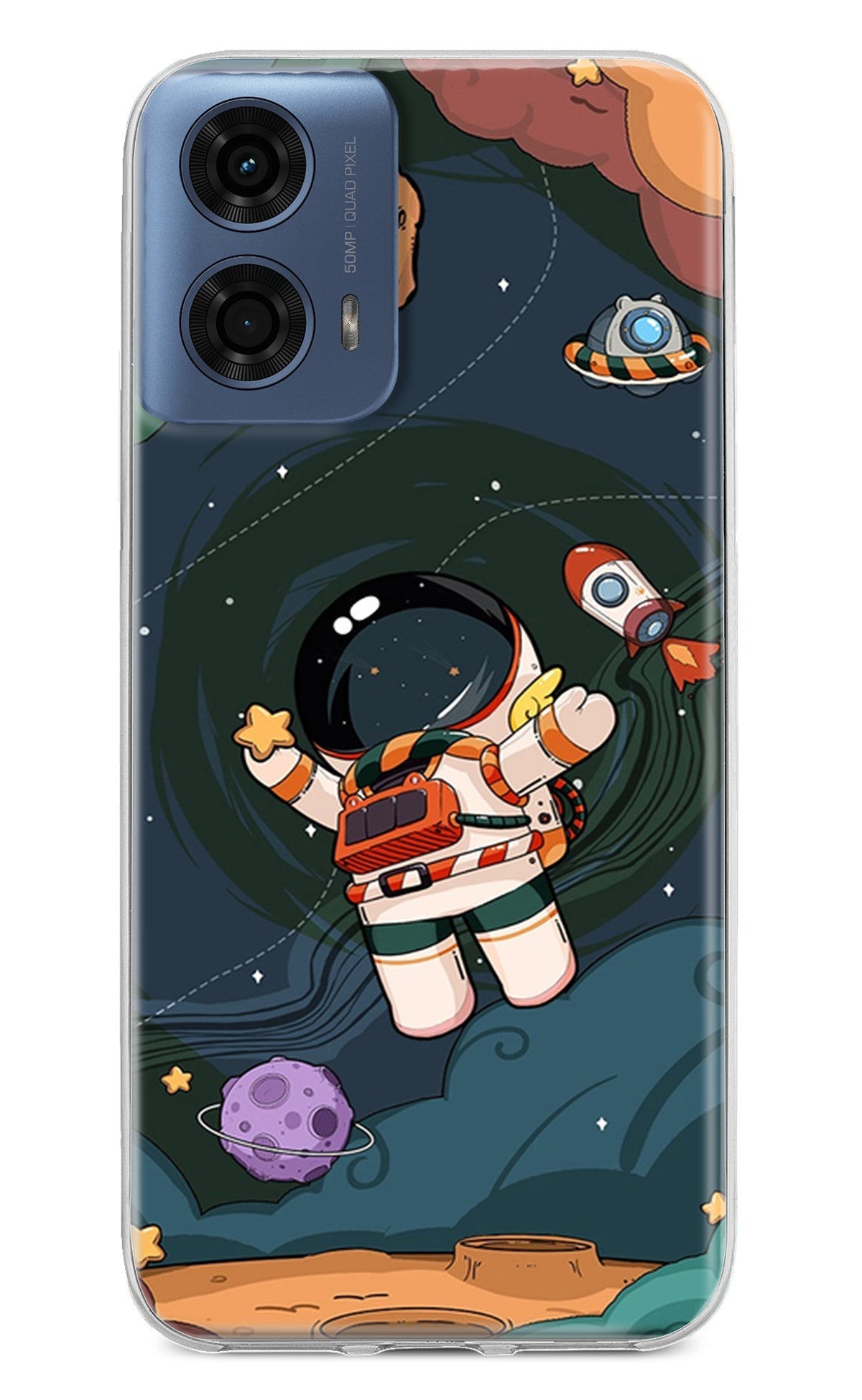 Cartoon Astronaut Case for Moto G24 Power