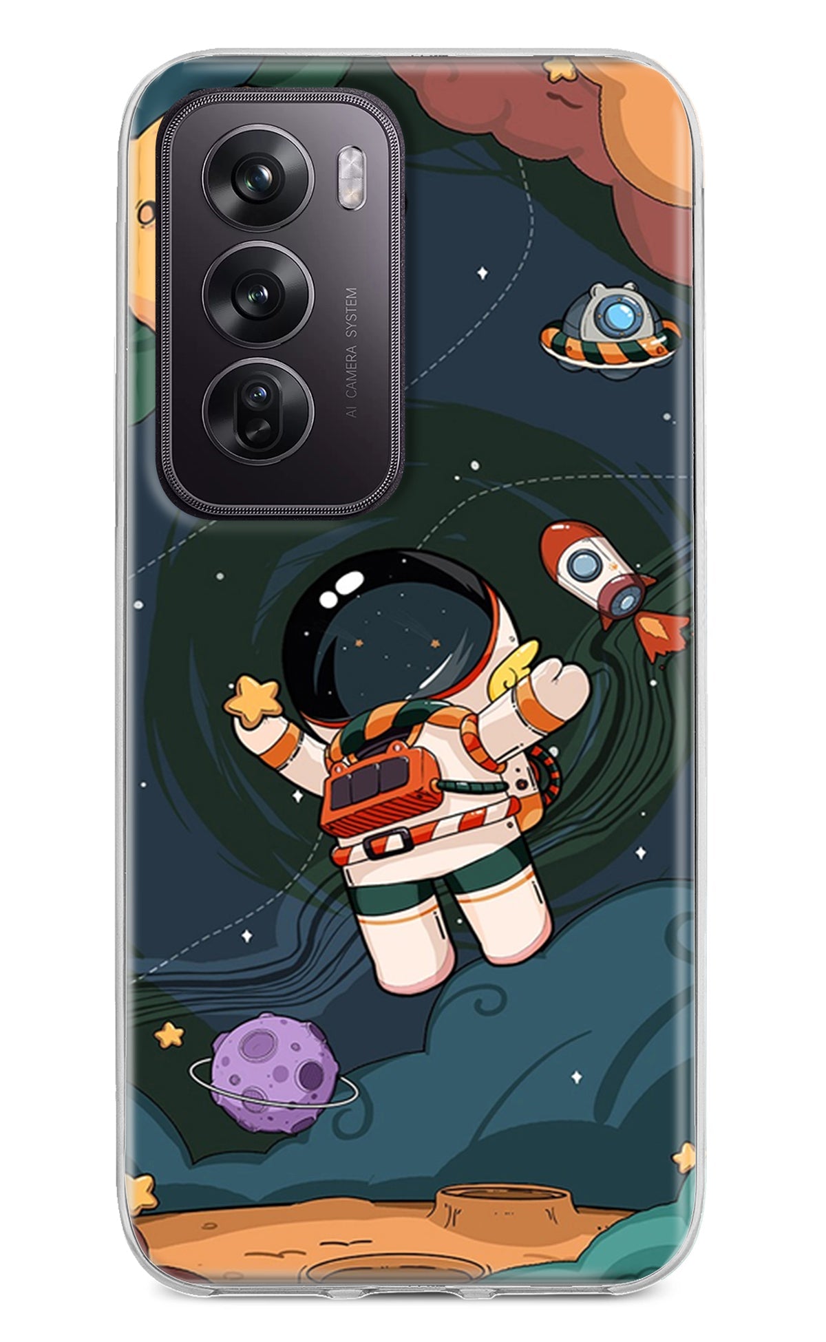 Cartoon Astronaut Case for Oppo Reno12 Pro 5G