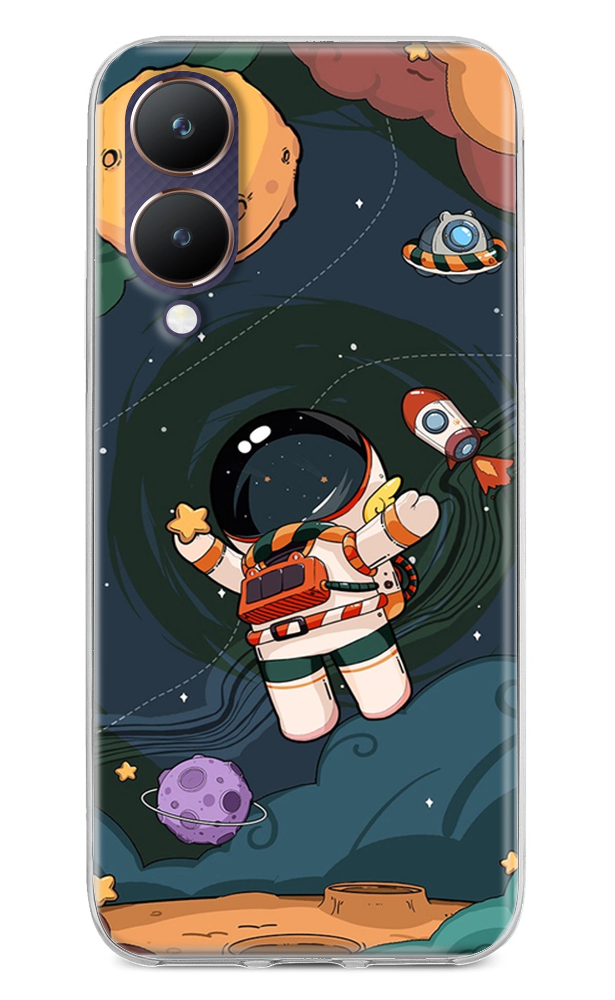 Cartoon Astronaut Case for Vivo Y28 5G