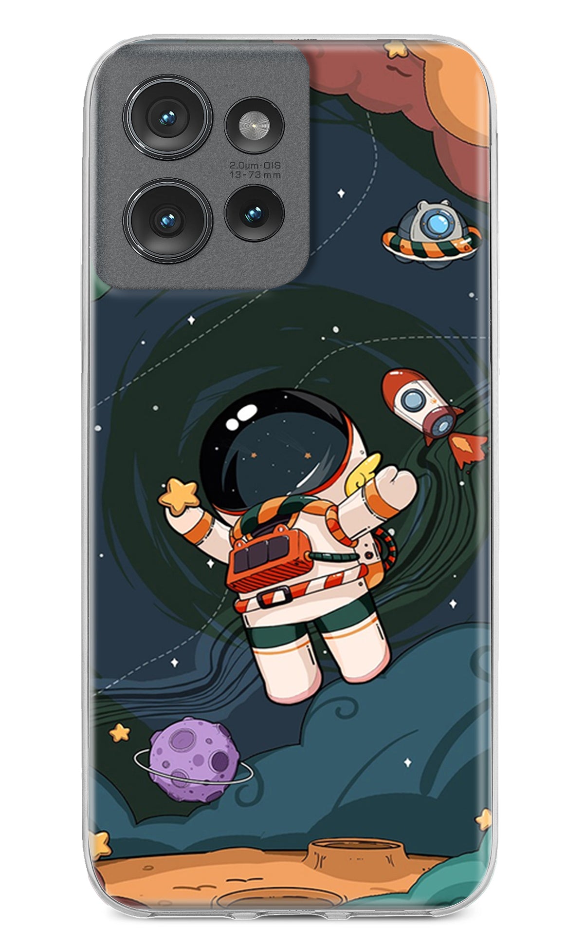 Cartoon Astronaut Case for Moto Edge 50