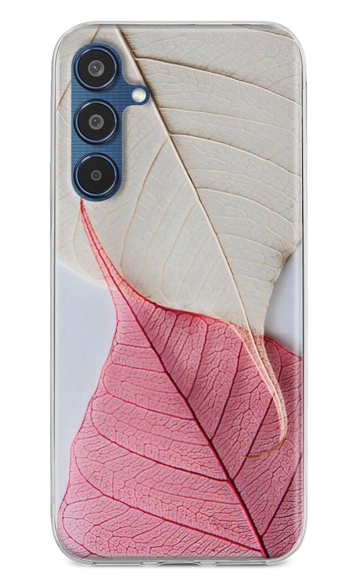 White Pink Leaf Case for Samsung M35 5G