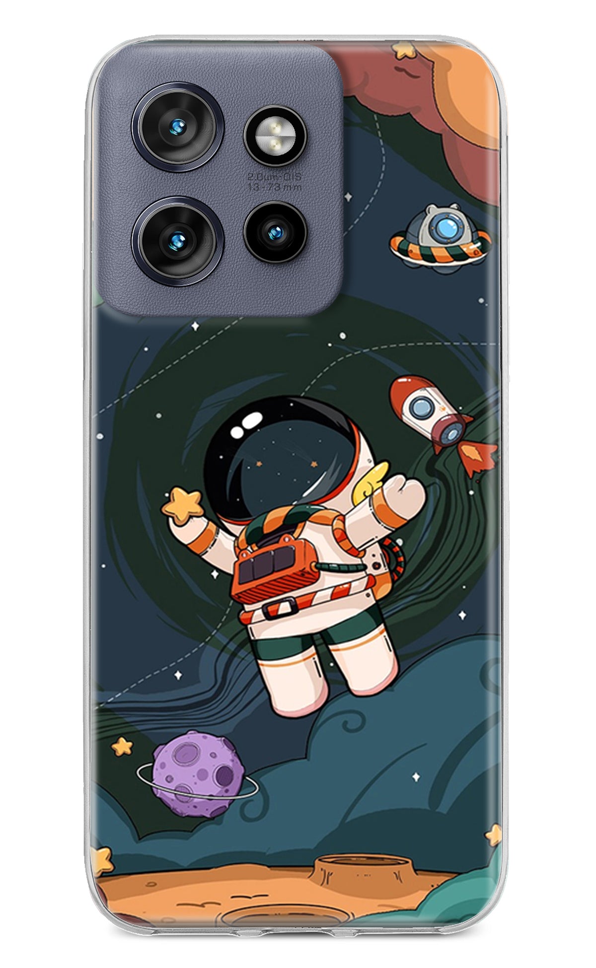 Cartoon Astronaut Case for Moto Edge 50 Neo